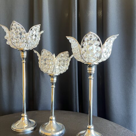 Crystal Candle Holder - Tulips